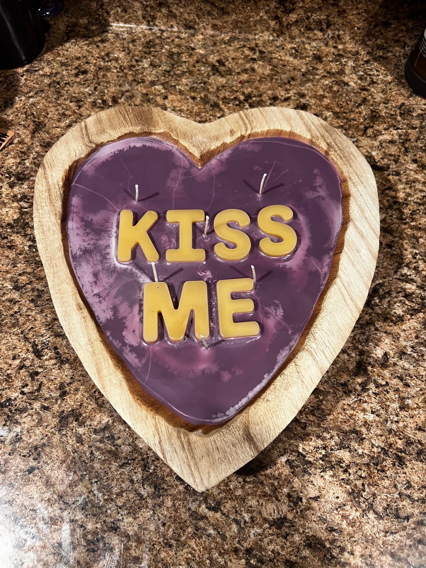 Conversation Heart Dough Bowl Soy and Local Beeswax Candle